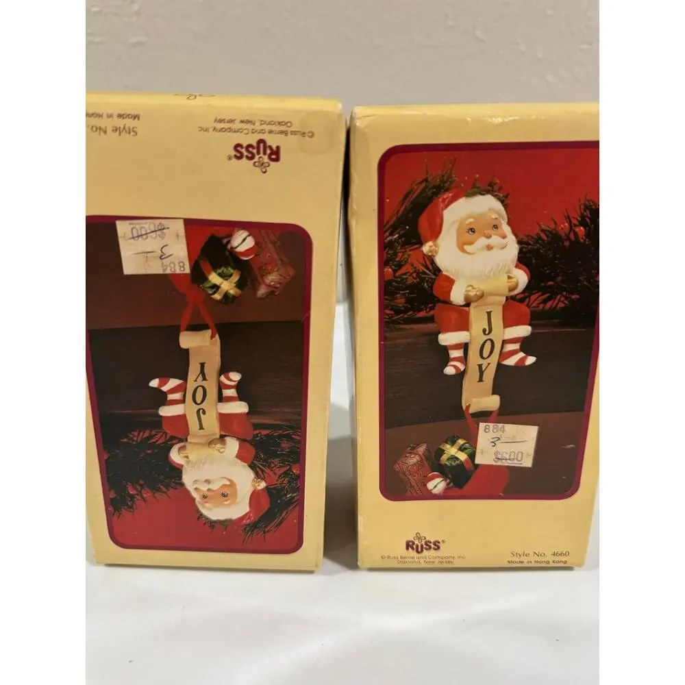 Enesco Santa Stocking Holders Vintage 80's